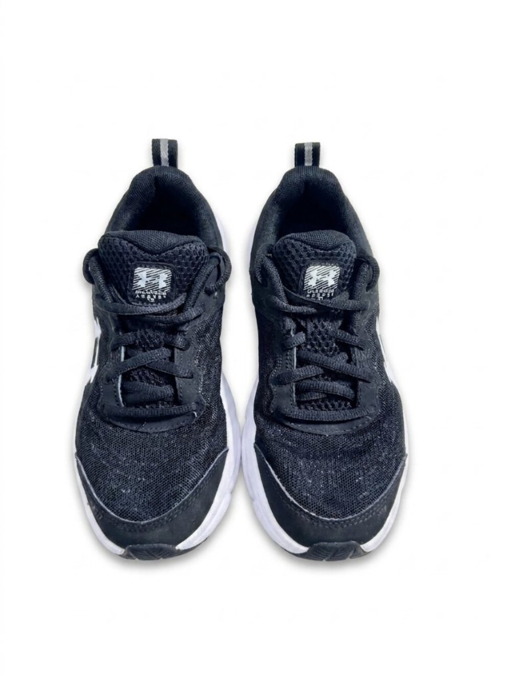 Under Armour Boy's Charged Assert 10 Running Shoes Black and White 5Y